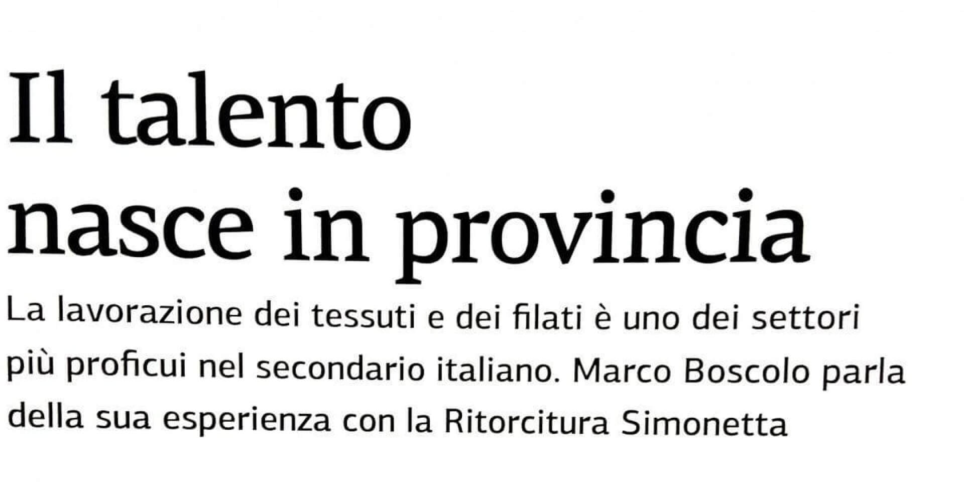 Rivista Osservatorio sul Lusso: Ritorcitura Simonetta presente!
